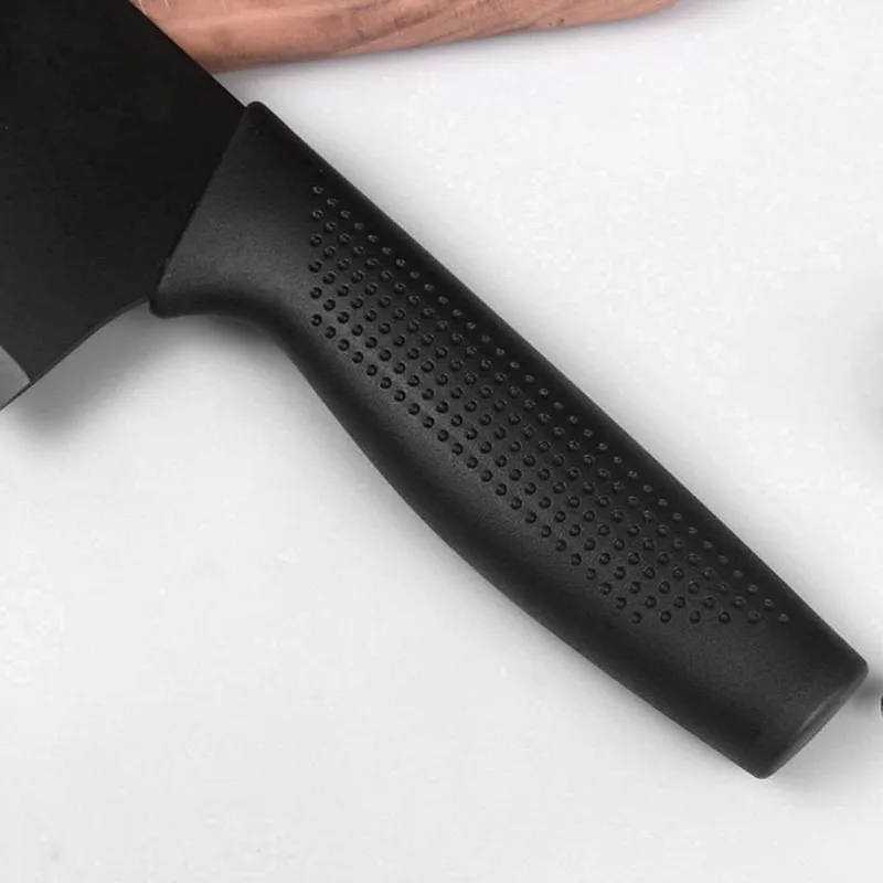 Professional Kitchen Knife Set, 3-Piece Black Chef Knives with Ergonomic Handles Sharp