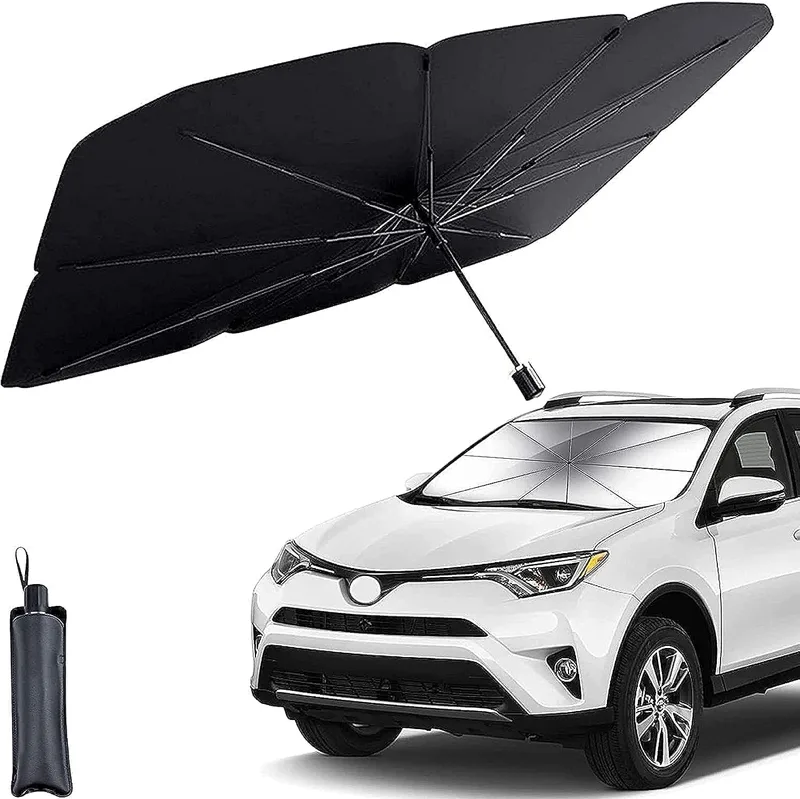 Car Sunshade Windshield Cover, Umbrella Windshield Sunshade for Car Front Window Sun Protection & Heat Insulation