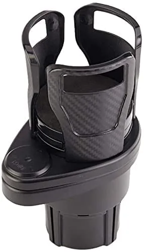 2in1 Car Seat Cup Holder Car Cup Holder Expander Adapter for Water Bottle Drink Coffee Food Storage (Matt Black)
